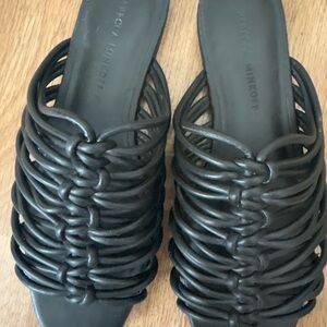 Rebecca Minkoff  Kalamth Black Strap Slides - Size 6